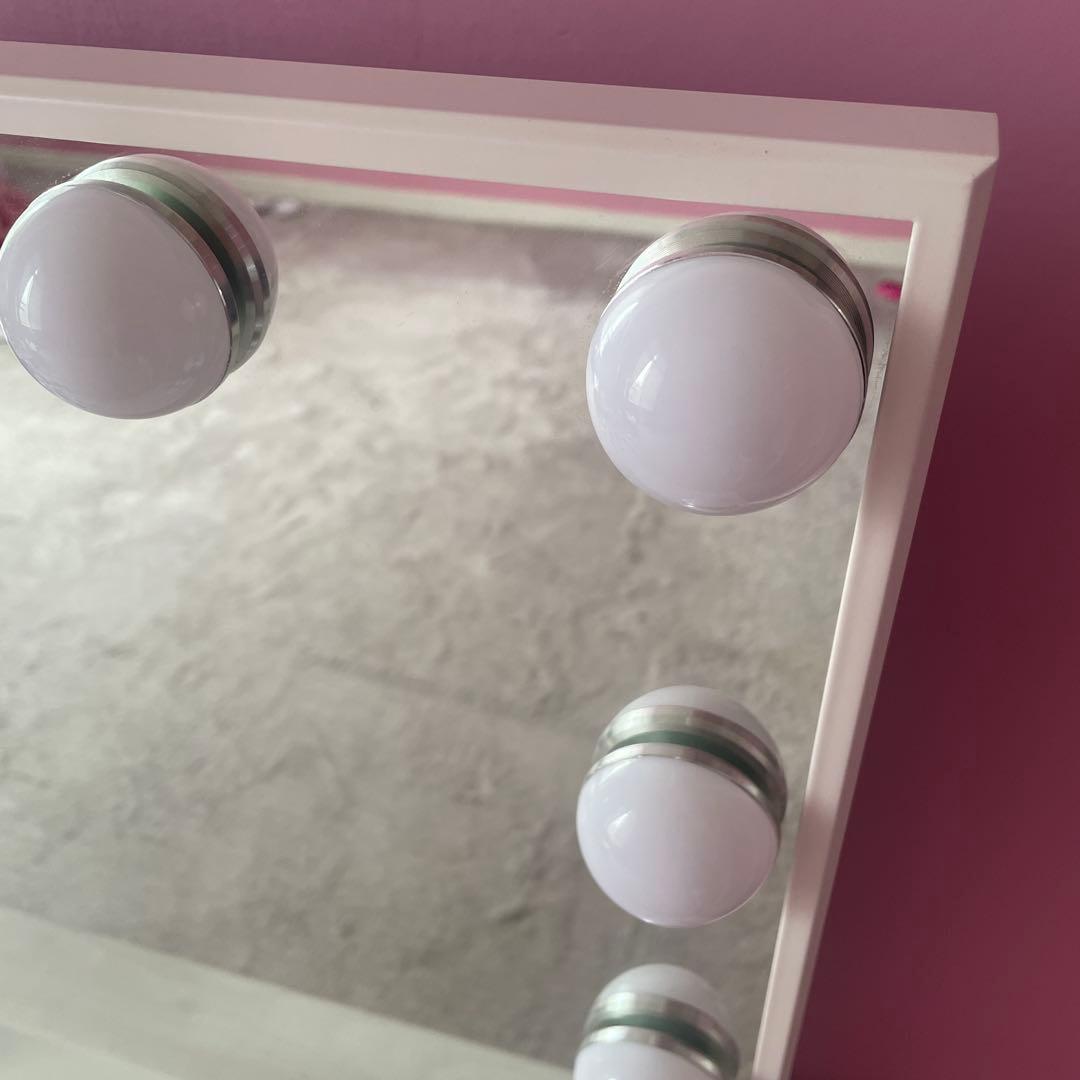 フランフラン　エルドラド ハリウッドミラー 女優ミラー　ホワイト 卓上