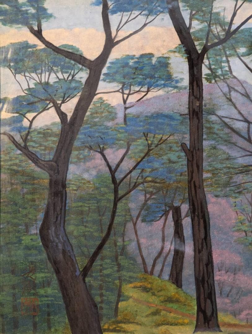 【真作】絵画　杉浦光道　日本画6号　女峯への径　澄み渡る自然の息吹　U103