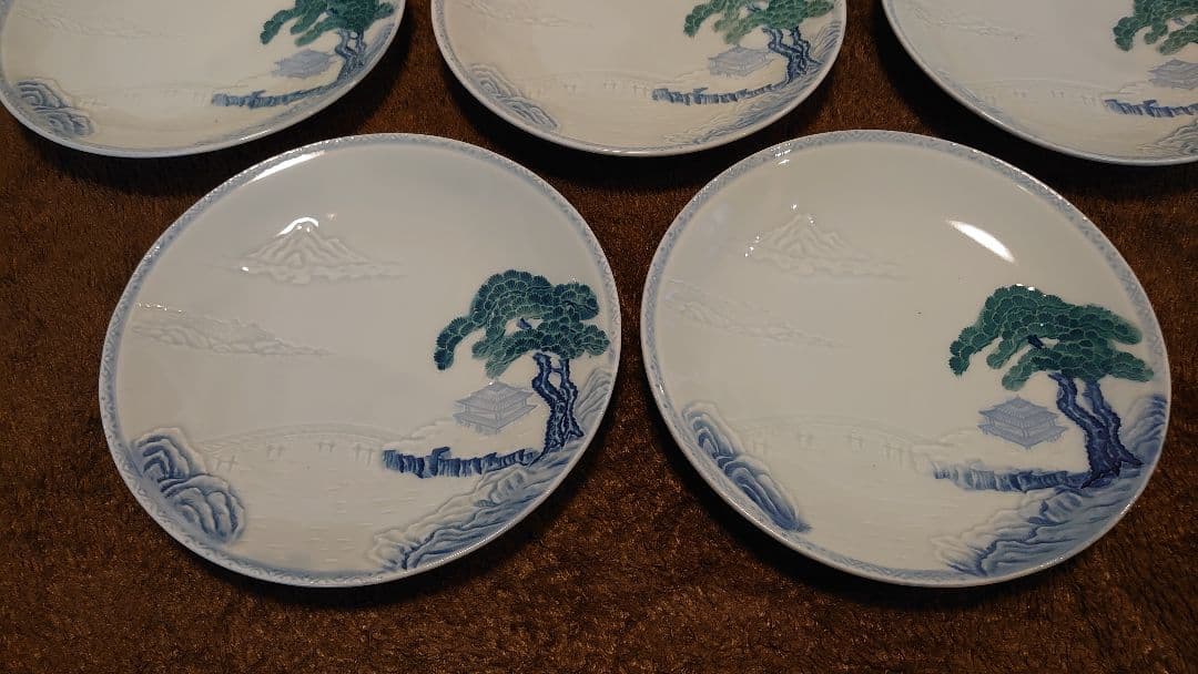 古伊万里　伊万里　染付　中皿　菓子皿 ５客