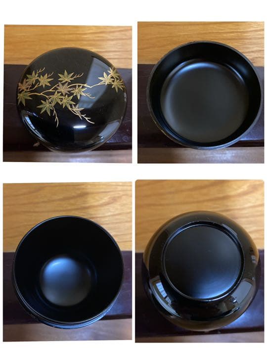 【茶道具】田中修造　青楓蒔絵中棗　（共箱）　○