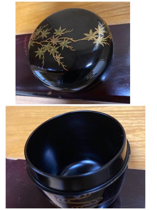 【茶道具】田中修造　青楓蒔絵中棗　（共箱）　○