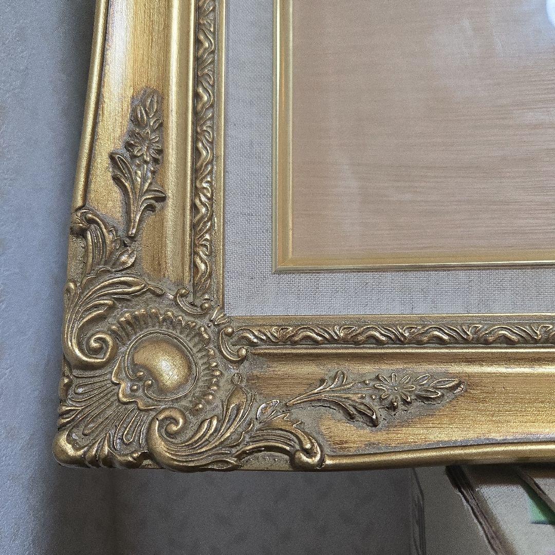 美品　額縁　アンティーク　ゴールド　油彩縁　ガラス