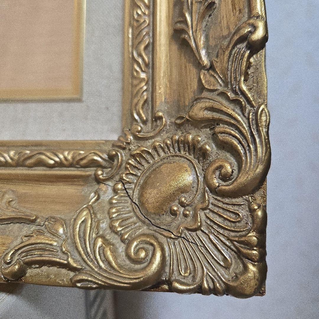 美品　額縁　アンティーク　ゴールド　油彩縁　ガラス