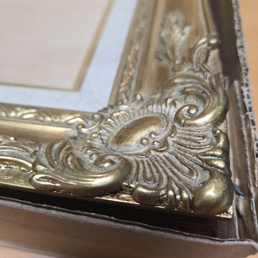 美品　額縁　アンティーク　ゴールド　油彩縁　ガラス