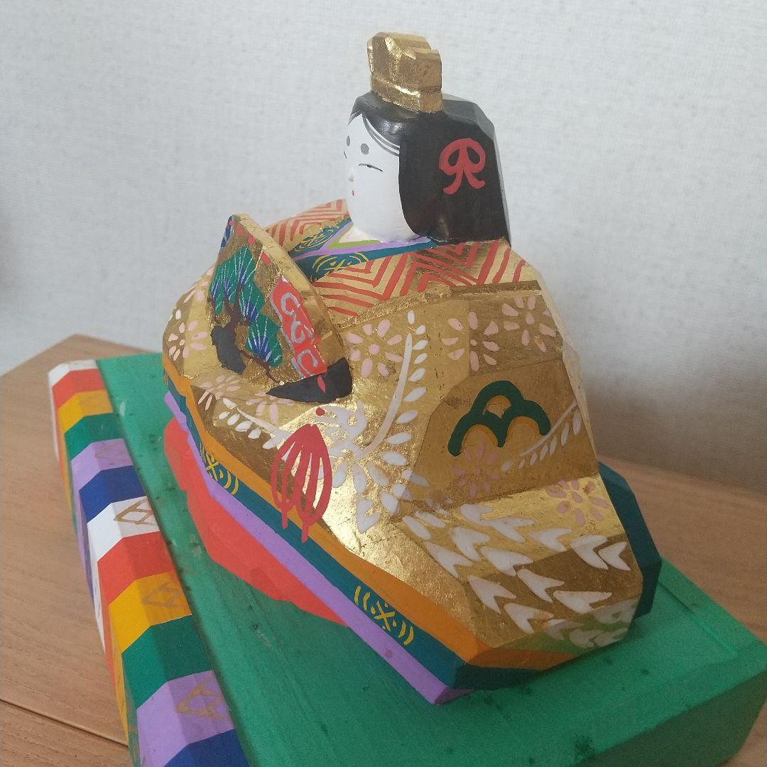 南部神泉 奈良一刀彫 雛人形 雛飾り 一刀彫 木製 金彩 かわいいお顔