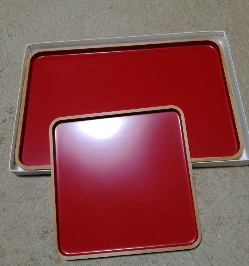 曲げわっぱ　盆　大小2組