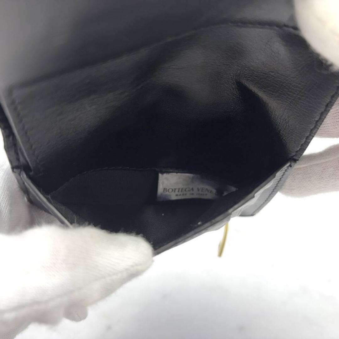 【極美品】ボッテガヴェネタ【カセット】イントレチャート⭐２つ折り財布 ブラック