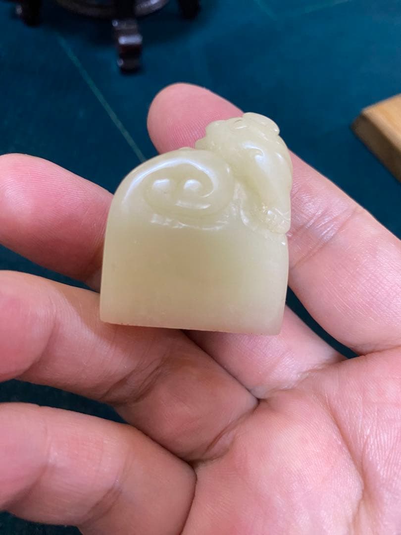 寿山石 白芙蓉凍石 卬鑑 印章 唐物