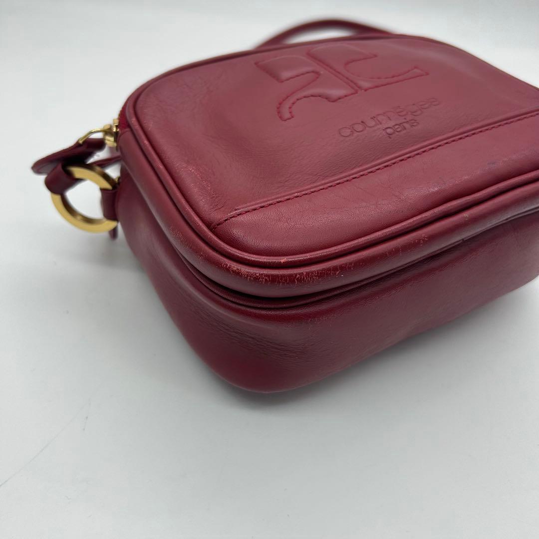 バッグ Courreges Shoulder Bag Leather Red Y2k