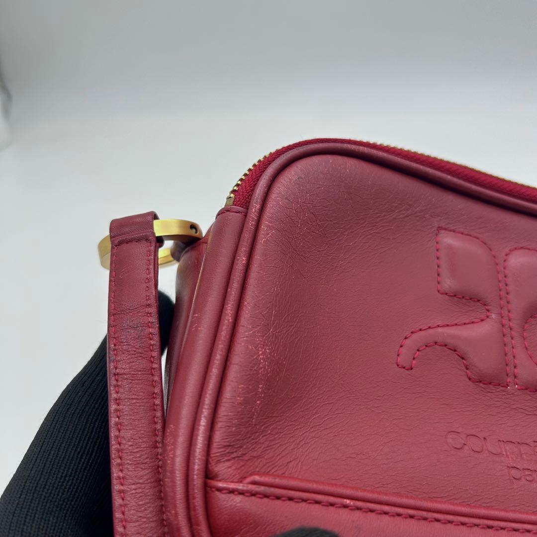 バッグ Courreges Shoulder Bag Leather Red Y2k