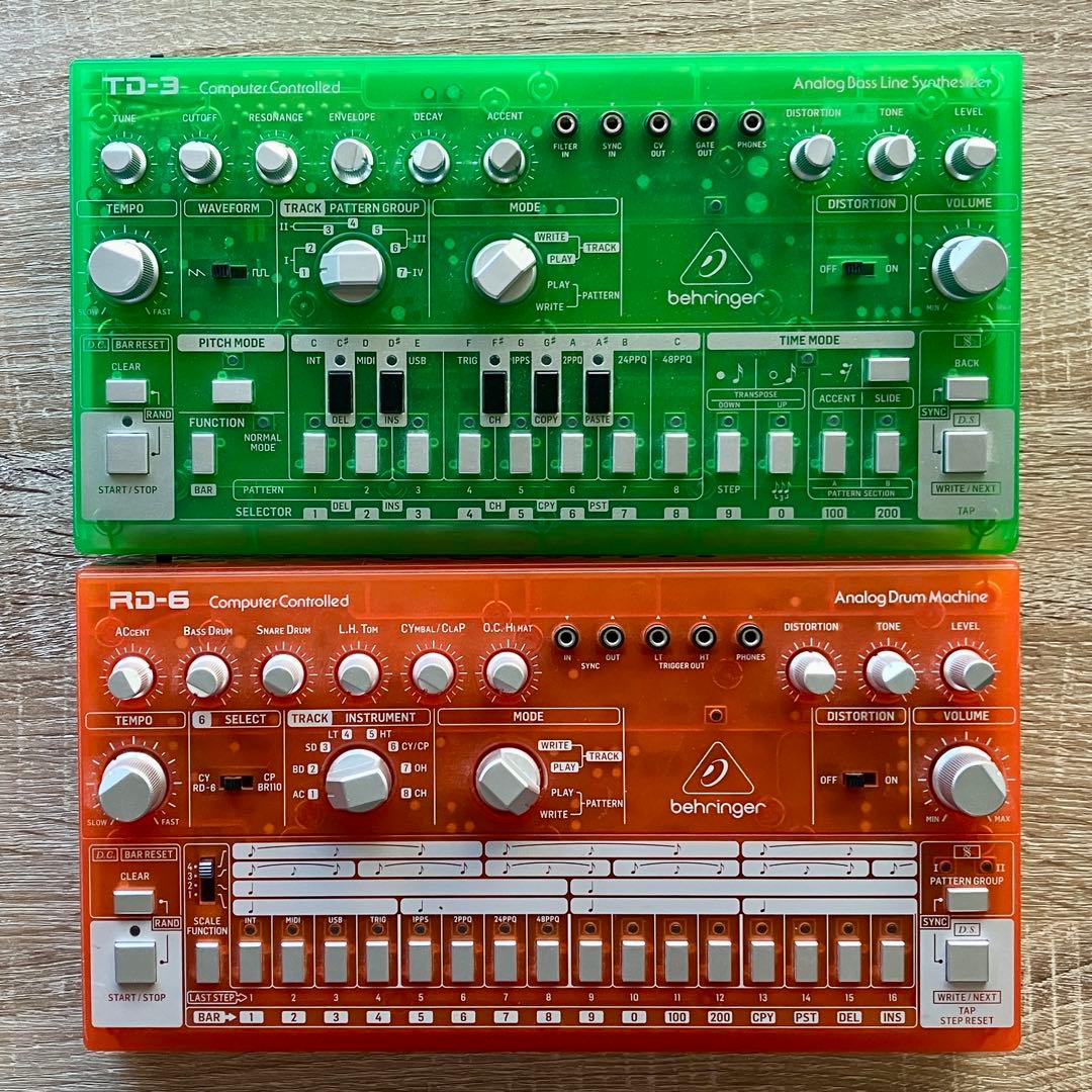 【改造ジャンク】BEHRINGER TD-3 & RD-6 スケルトン2台セット