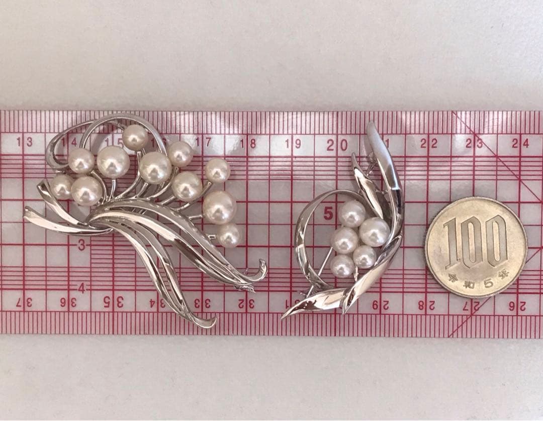 【極美品♡】ミキモト ブローチ　あこや5珠　現行品