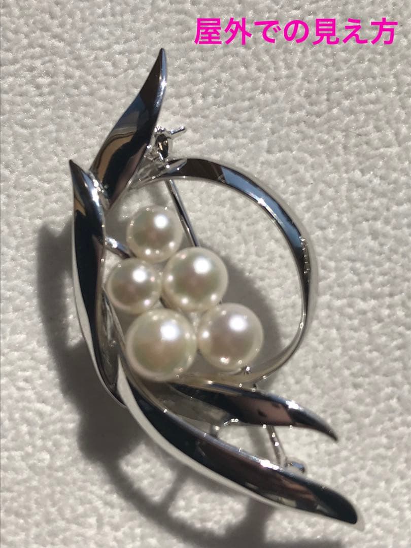 【極美品♡】ミキモト ブローチ　あこや5珠　現行品