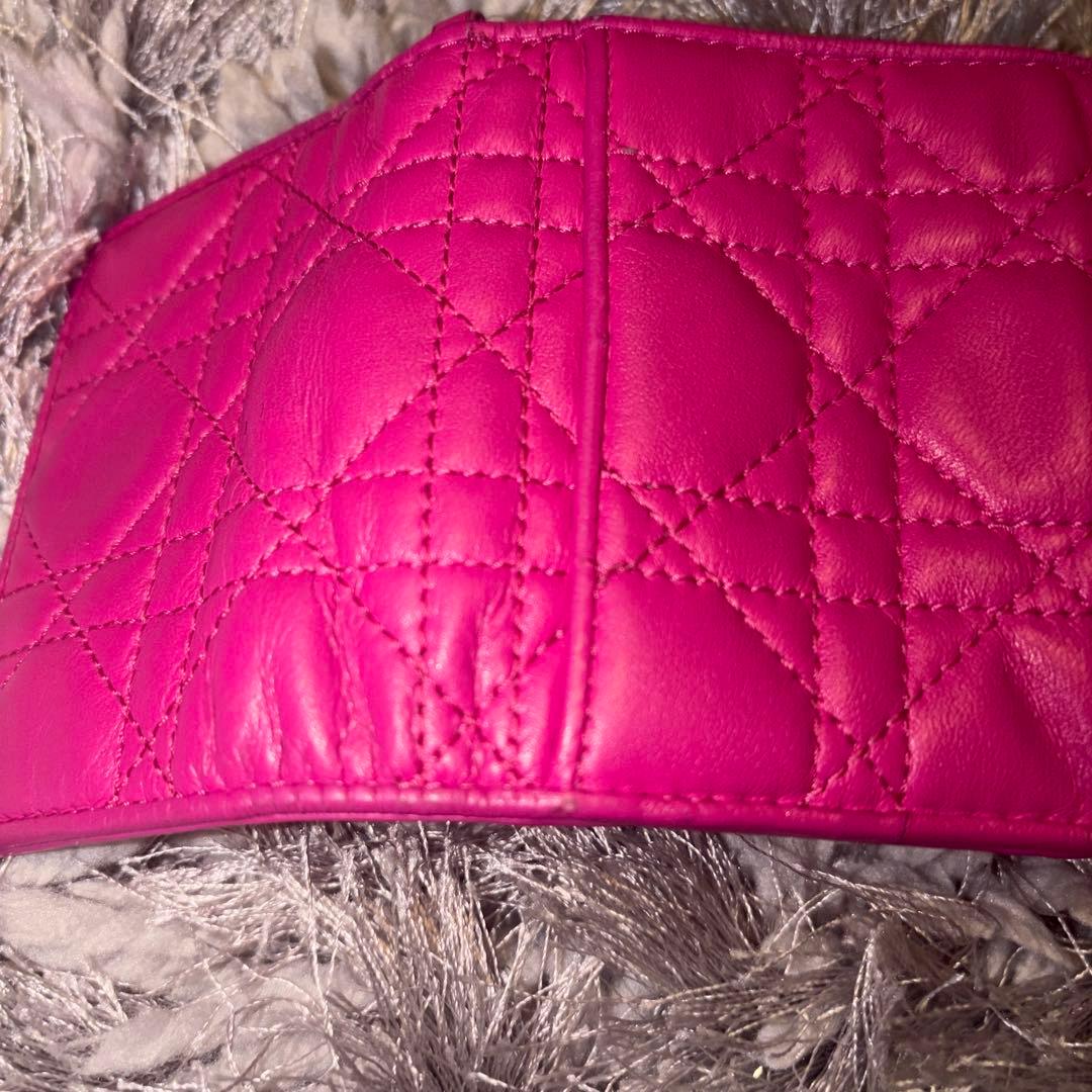 クリスチャンディオール　カナージュ　 ロータスウォレット　ピンク