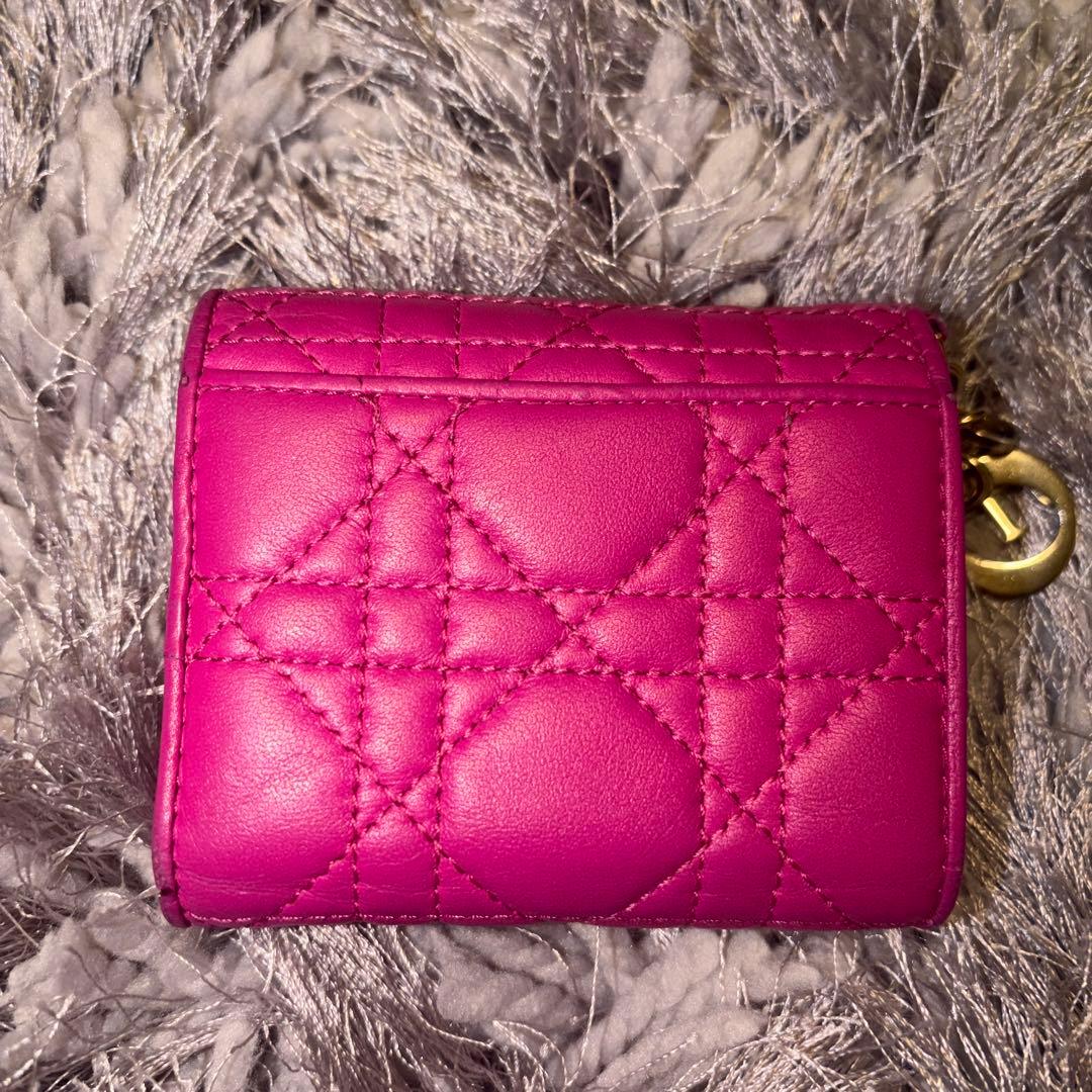 クリスチャンディオール　カナージュ　 ロータスウォレット　ピンク
