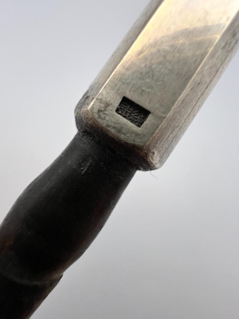 【海】純銀煙管　六角形　キセル　純刻印　銀細工　アンティーク　重量約45g