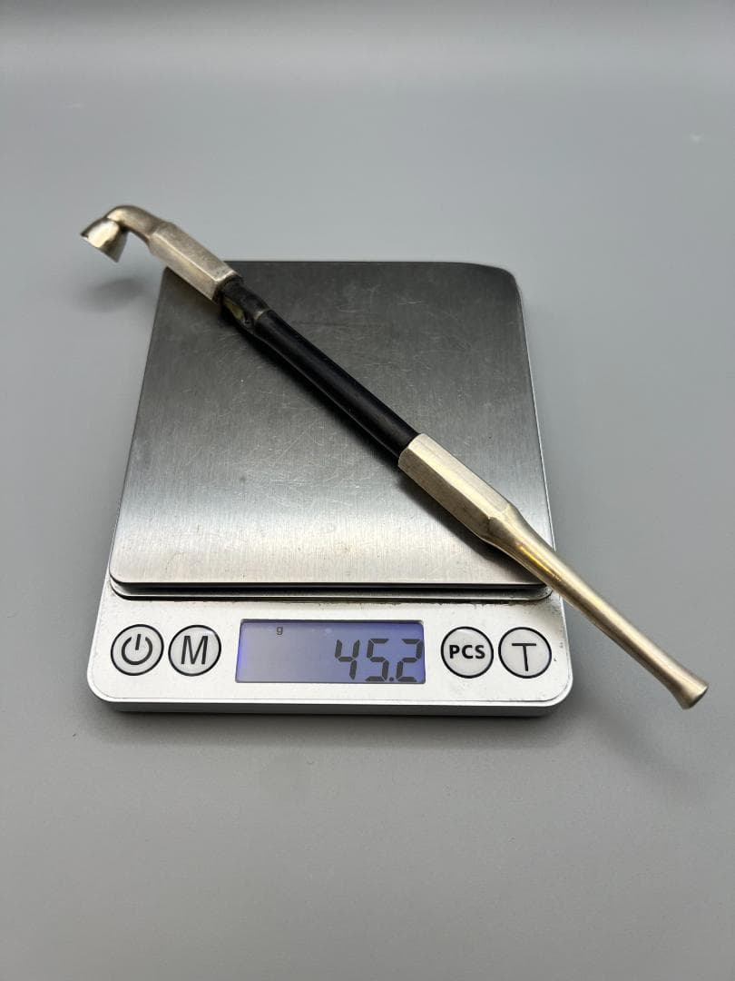 【海】純銀煙管　六角形　キセル　純刻印　銀細工　アンティーク　重量約45g