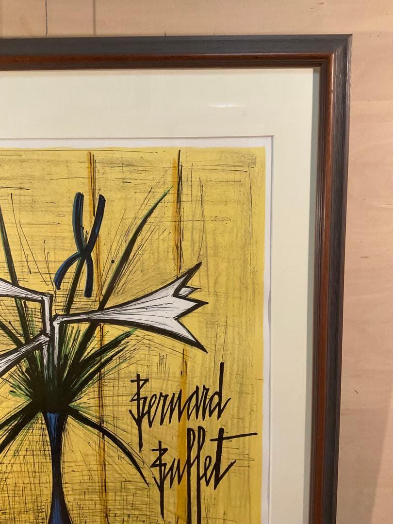 ビュッフェ　「百合とアイリス」　リトグラフ刷りポスター