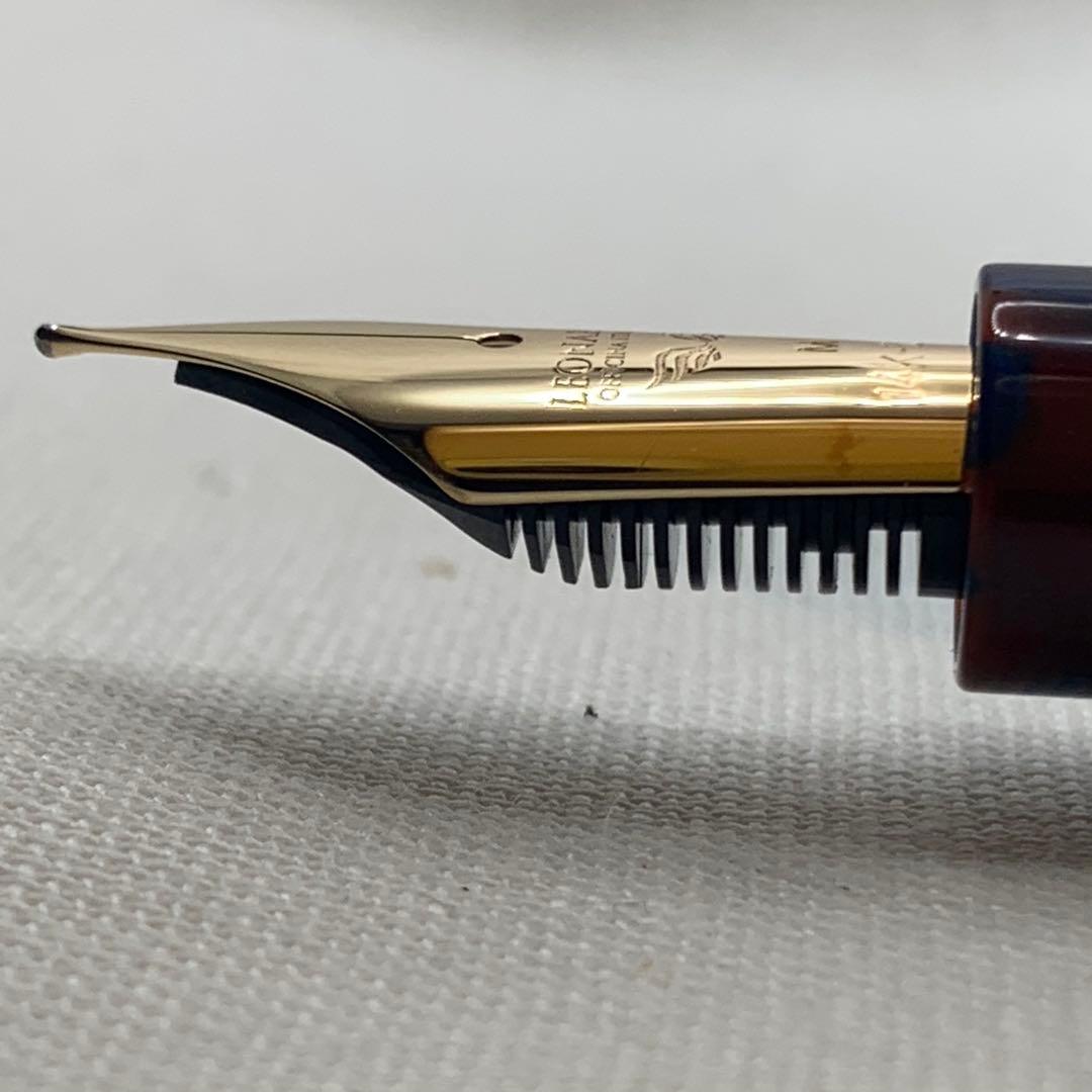 【美品】レオナルド　モーメントゼロ　万年筆　14K M ピエトラマリーナ