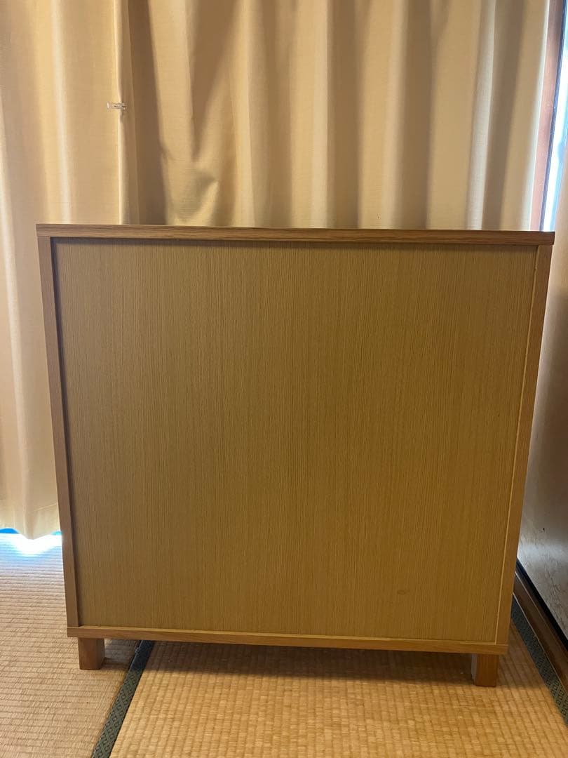 無印良品　オーク材キャビネット・ガラス扉（引戸）　廃盤