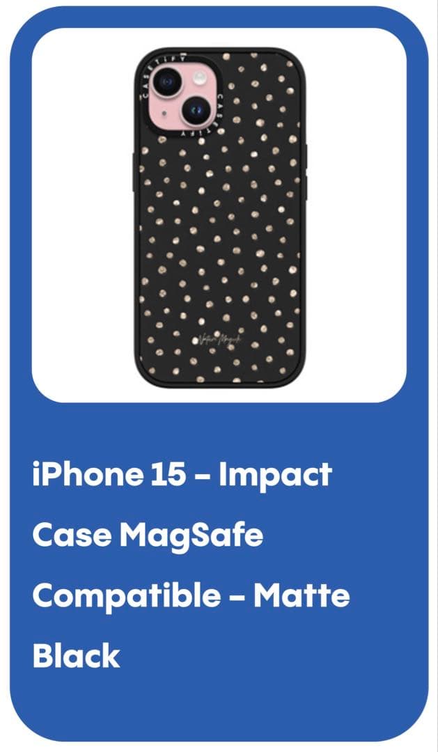 【iPhone15】CasetifyGirlyGoldDotsMagSafe対応