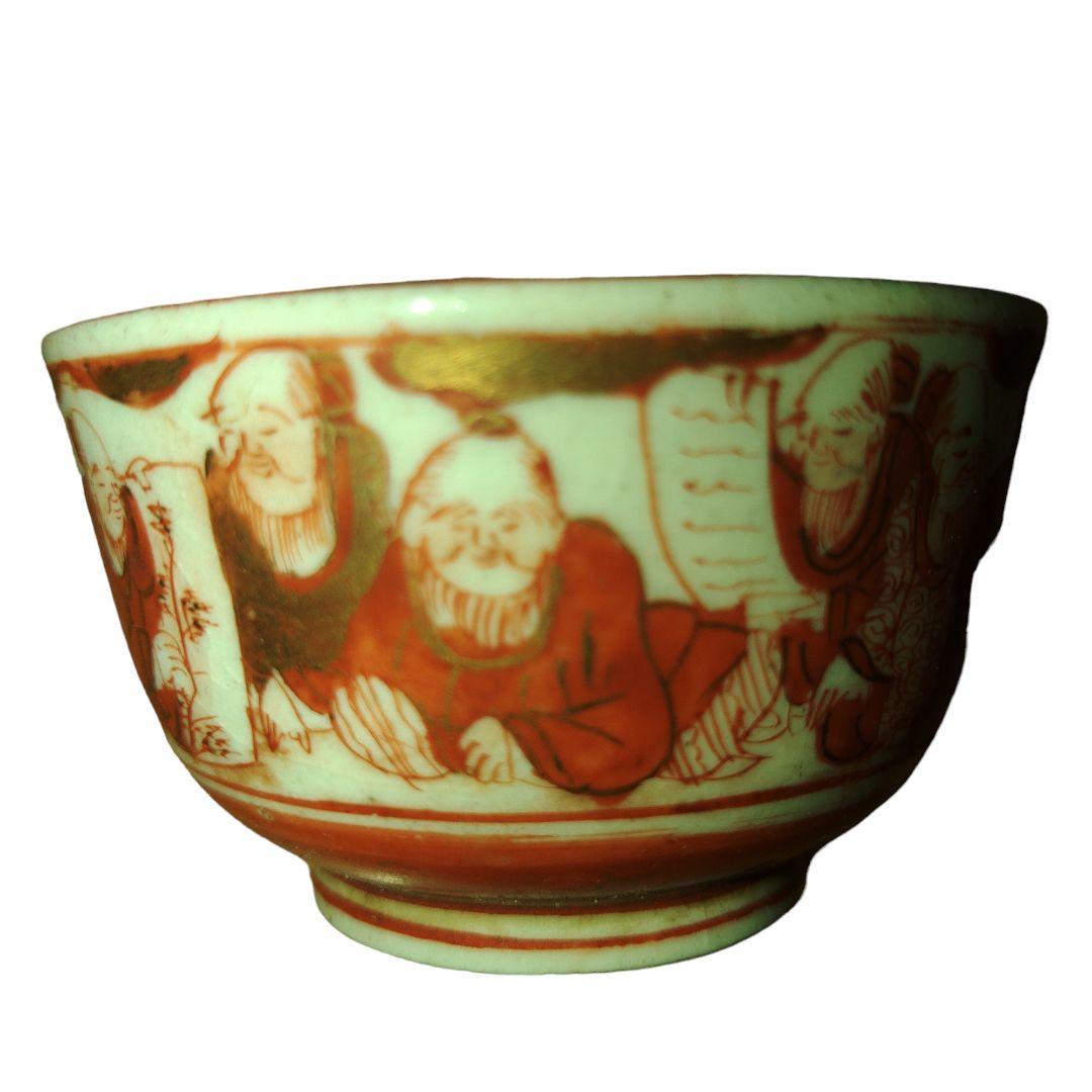 赤絵古九谷焼　煎茶茶器セット　骨董