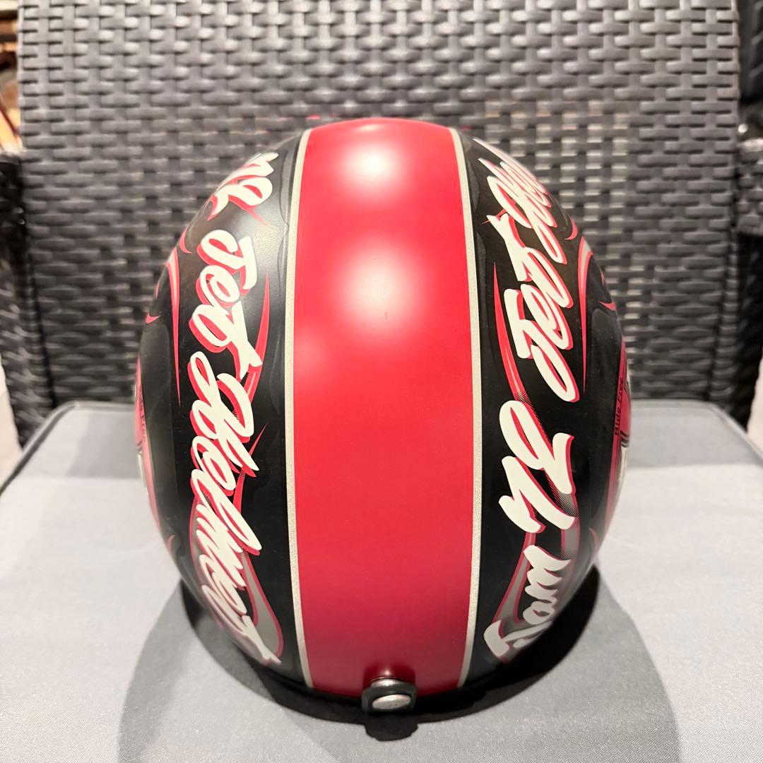 ジェットヘルメット レッドブラック ファイヤーパターン 72 JAM