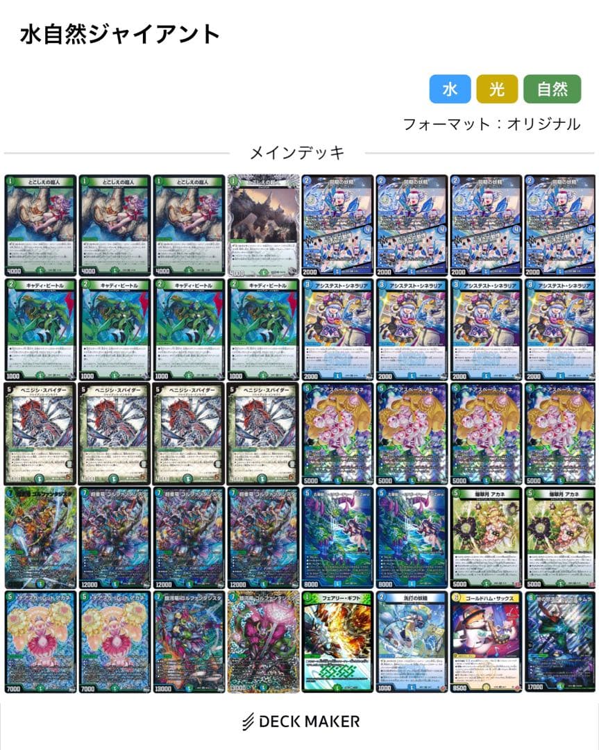 デュエマ　青緑ジャイアントデッキ&調整パーツ