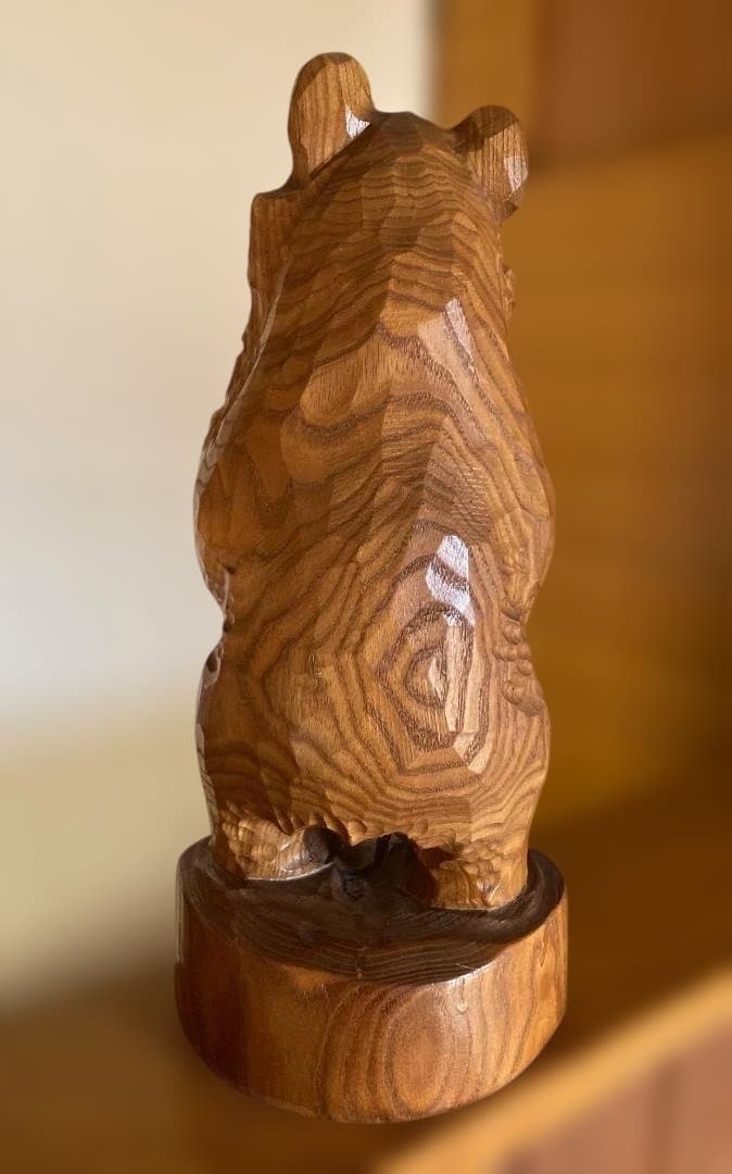旭川 東栄民芸社 木彫り熊　エンジュ 一品彫り 民芸品【希少】