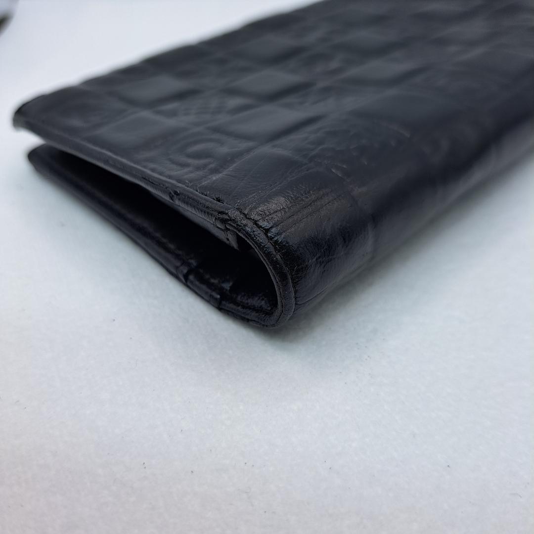 CHANEL　アイコンライン　ブラック　二つ折り財布　財布　長財布