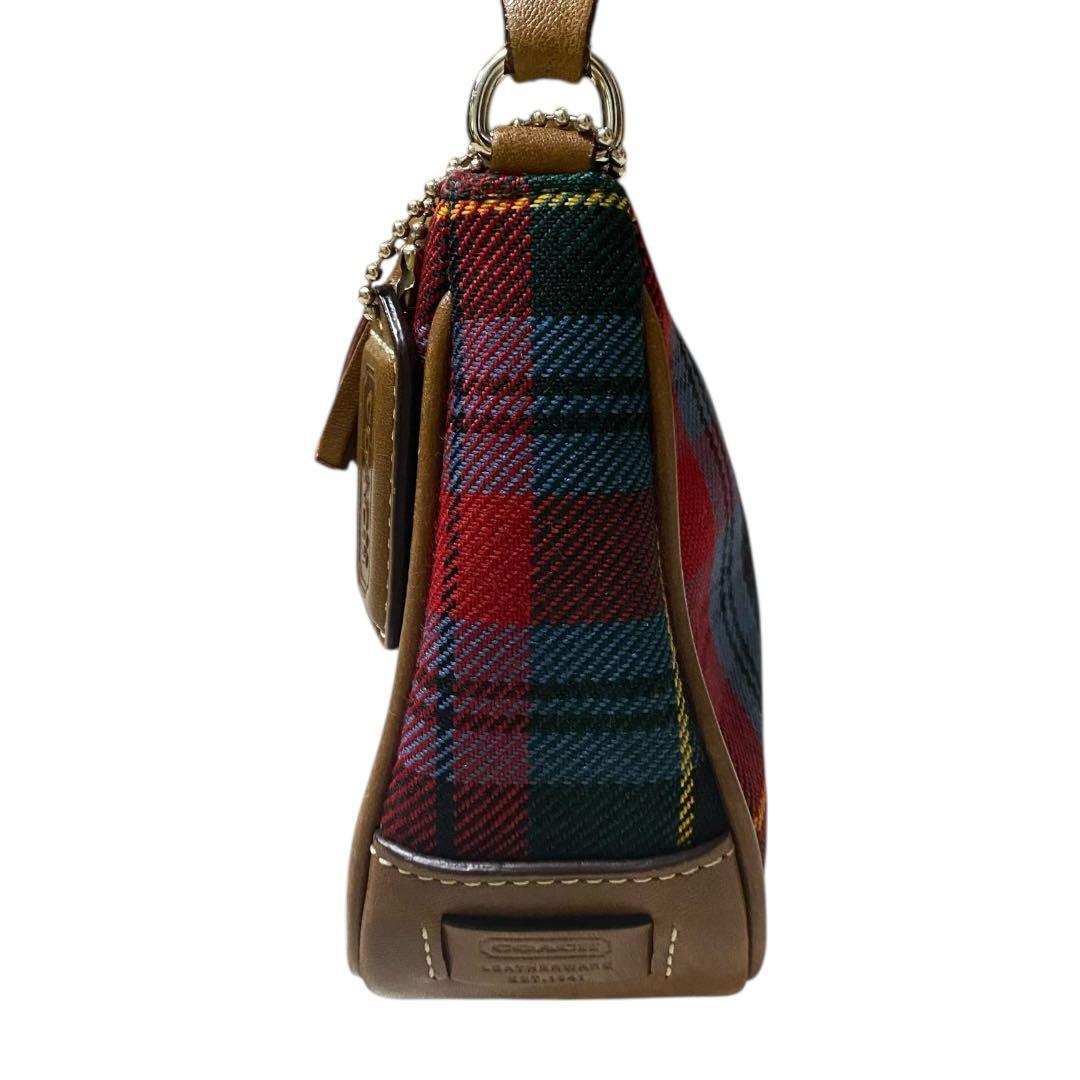 希少　COACH ワンショルダー　アクセサリーポーチ ハンドバッグ チェック