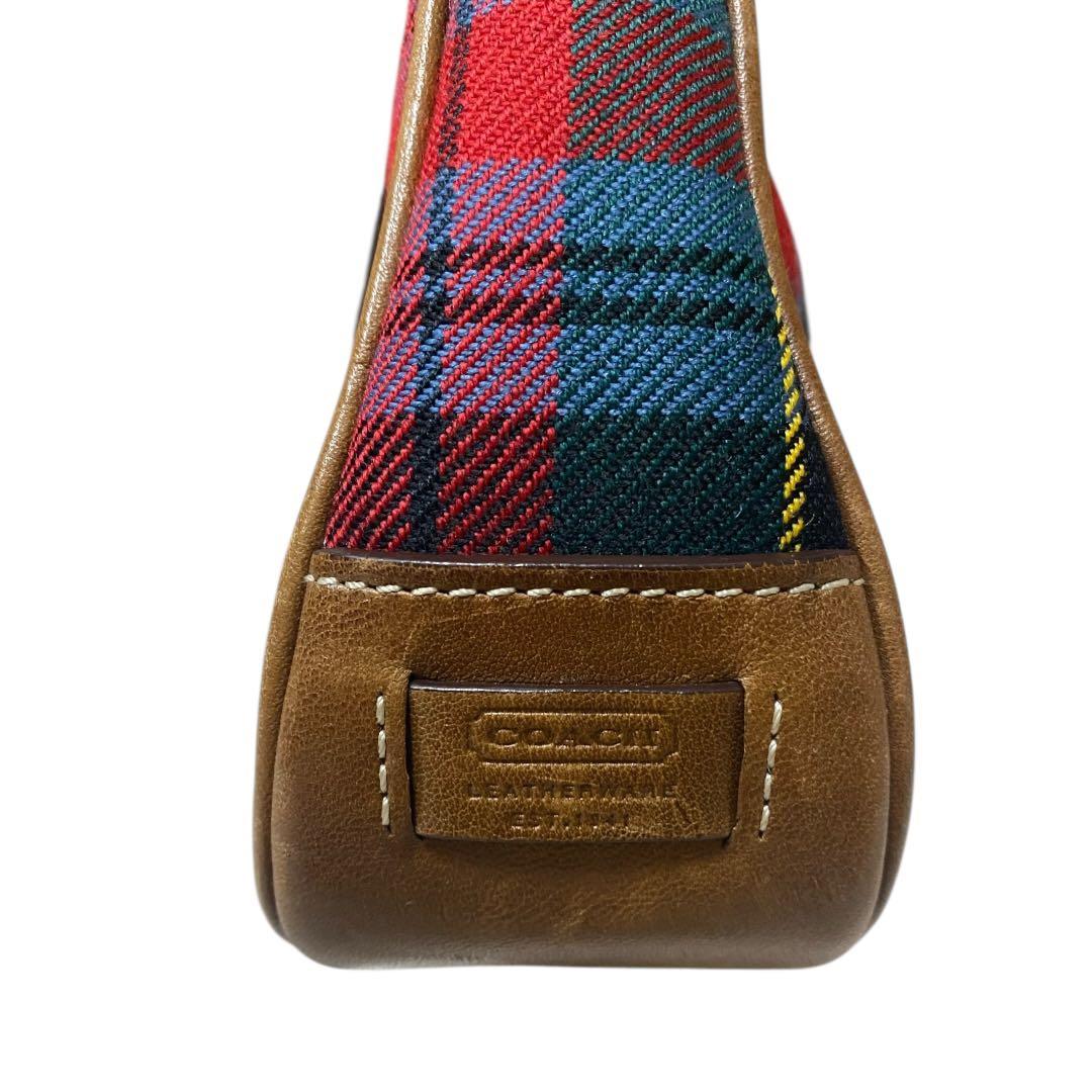 希少　COACH ワンショルダー　アクセサリーポーチ ハンドバッグ チェック
