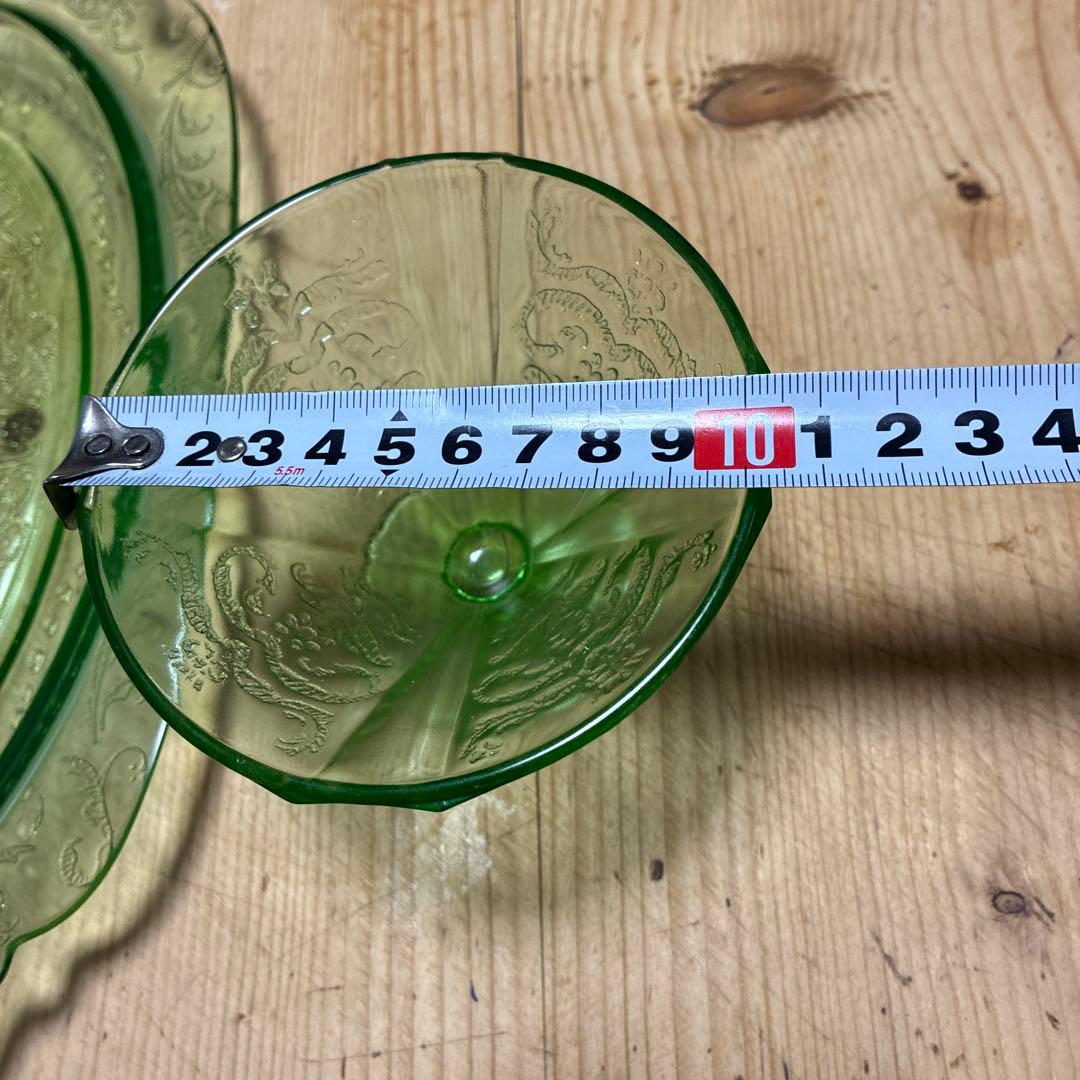 レア　ウランガラス　フェデラルマドリッド　シャーベットペア　大型オーバルトレイ