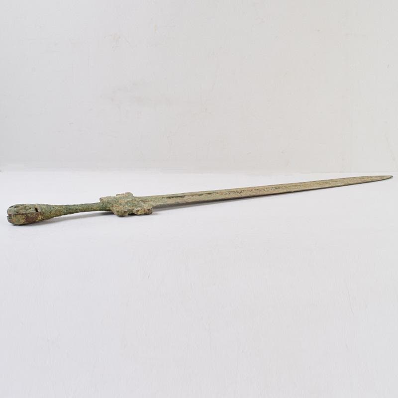 中国　古銅青銅　象嵌唐草文　銅剣　長さ約64.5㎝　M　9201