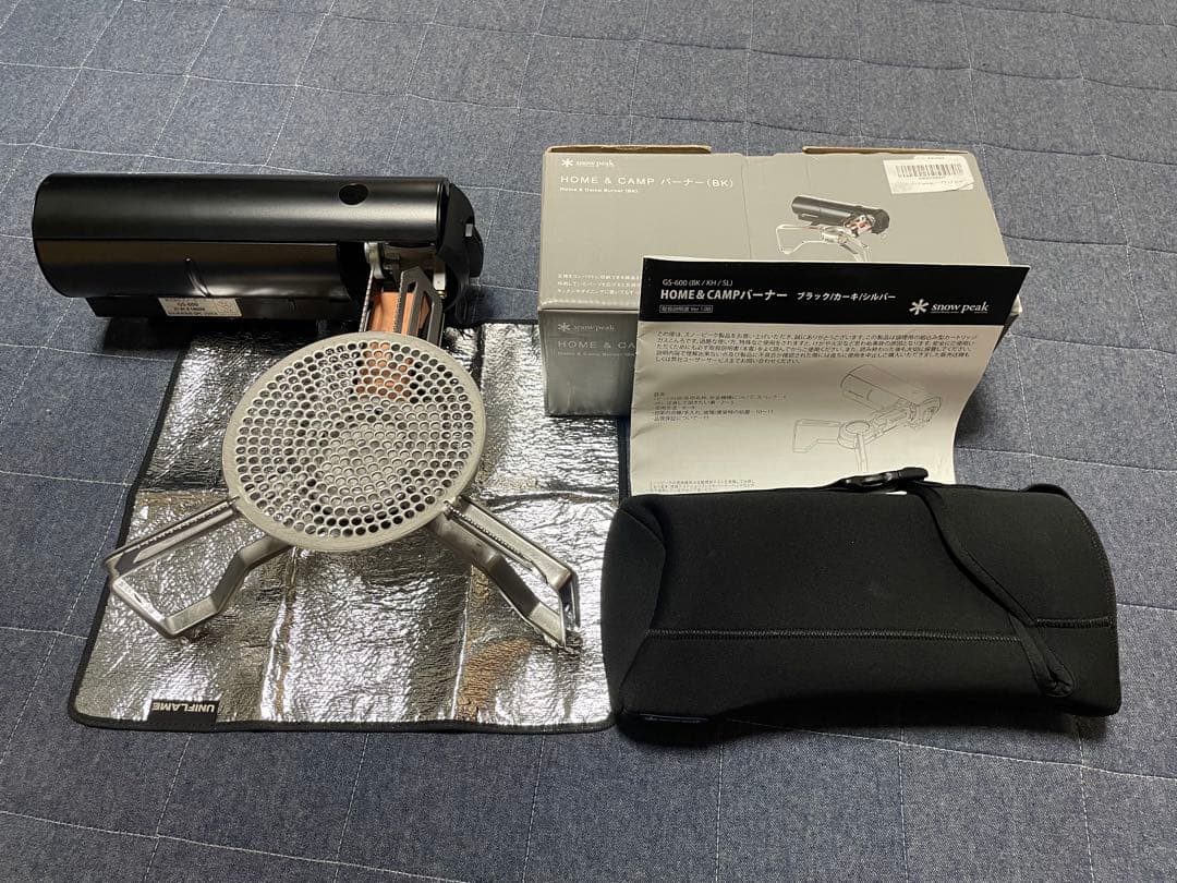 8*8様 未使用！スノーピーク ＆CAMPバーナー（黒） +シート+ケー