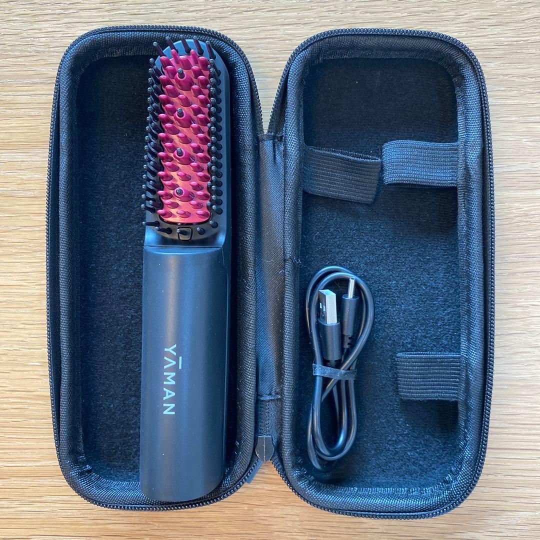 ヤーマン ヘアアイロン スムースアイロンブラシ ブラック　コードレスアイロン