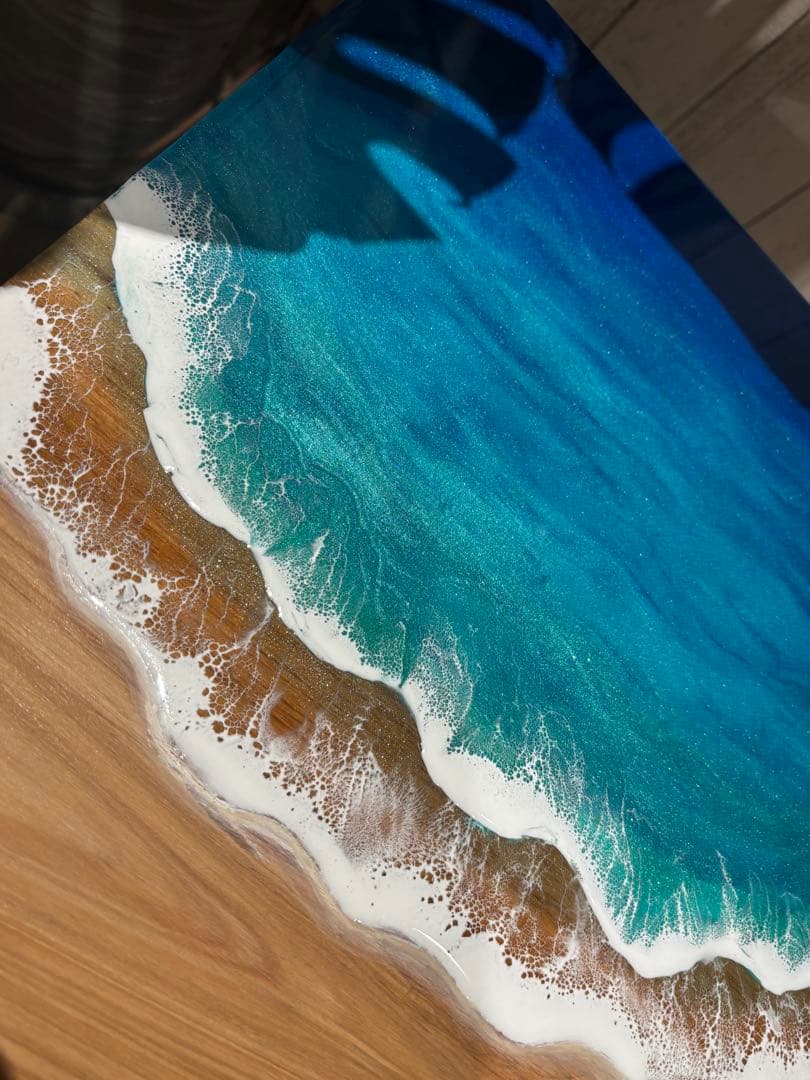 海レジン　レジンアート　レジンテーブル　サイドテーブル　インテリア