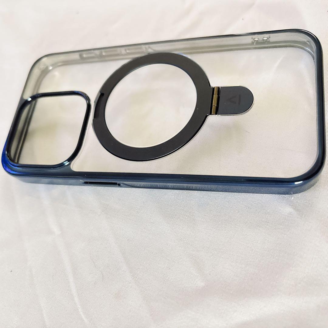 iPhone 15 Pro ケース リング付き 角度調整 マグネット 黒色