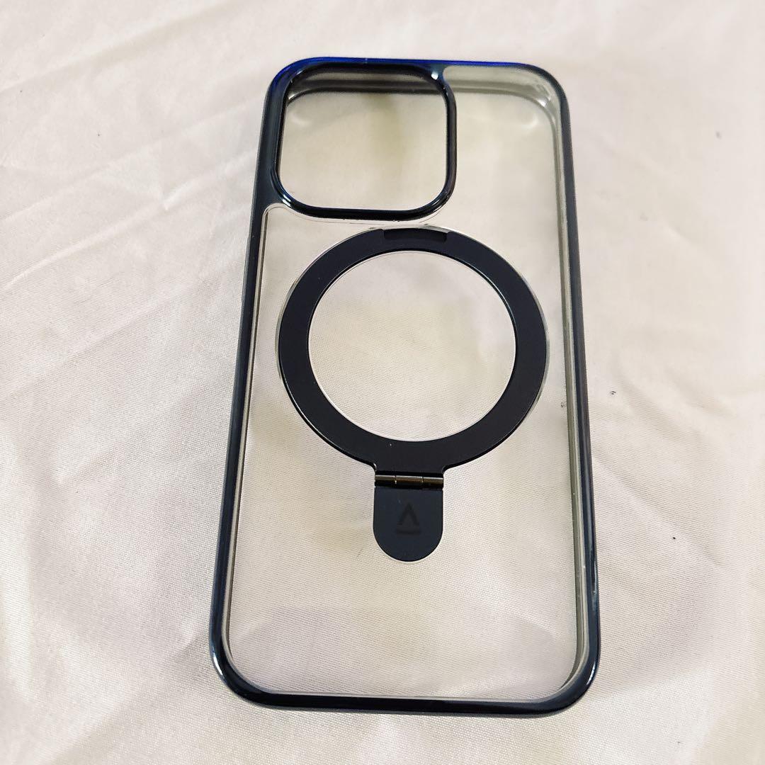 iPhone 15 Pro ケース リング付き 角度調整 マグネット 黒色