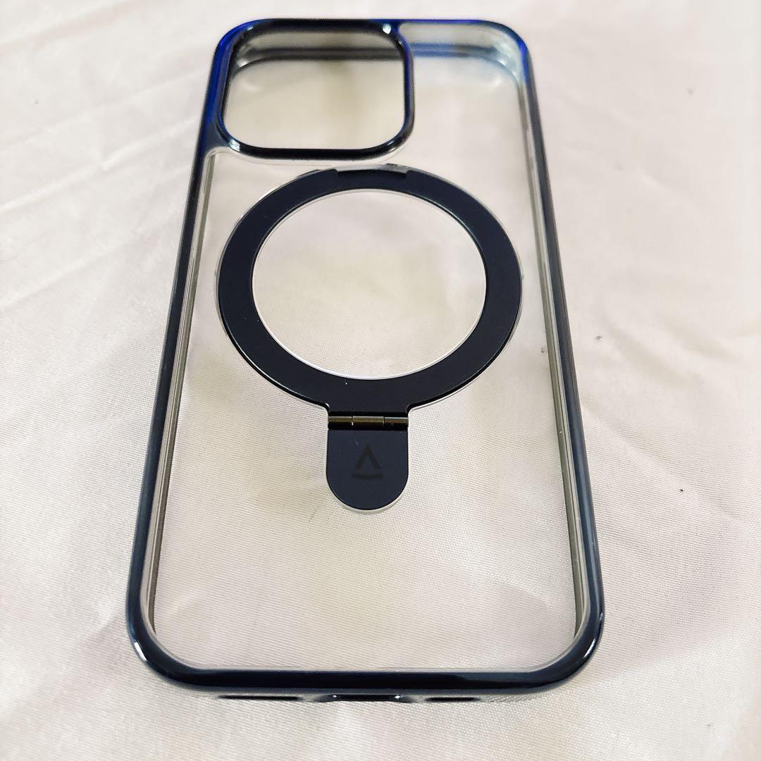 iPhone 15 Pro ケース リング付き 角度調整 マグネット 黒色