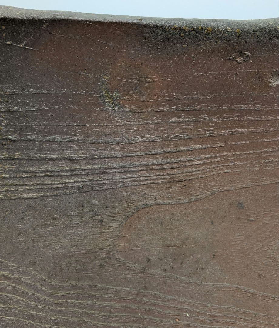 武用真 備前焼 木目四方皿 叩き皿 四方平鉢 食器 大皿 隅切角皿 盛り皿 和食