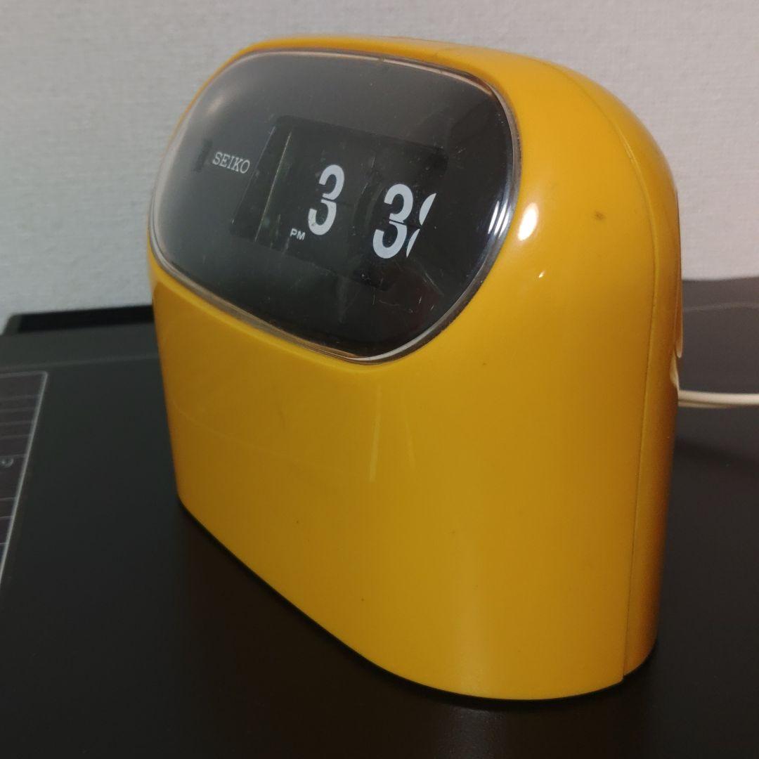 昭和 レトロ セイコー パタパタ時計 黄色 デジタルクロック