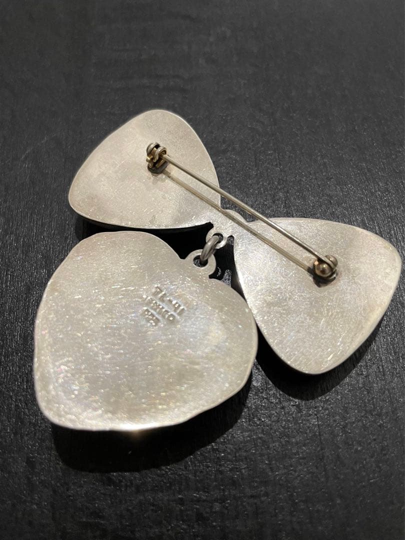 【限定特価】ヴィンテージブローチ　ブラックオニキス　メキシコシルバー