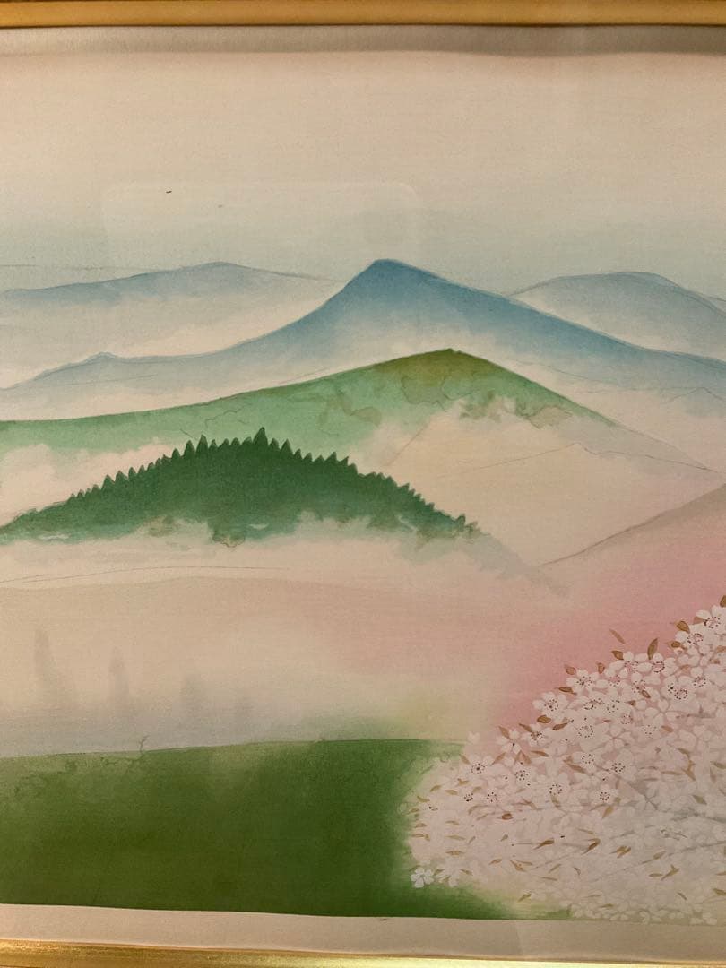 奥村土牛　「吉野」　木版画　落款・エディション・作品証明シール有り