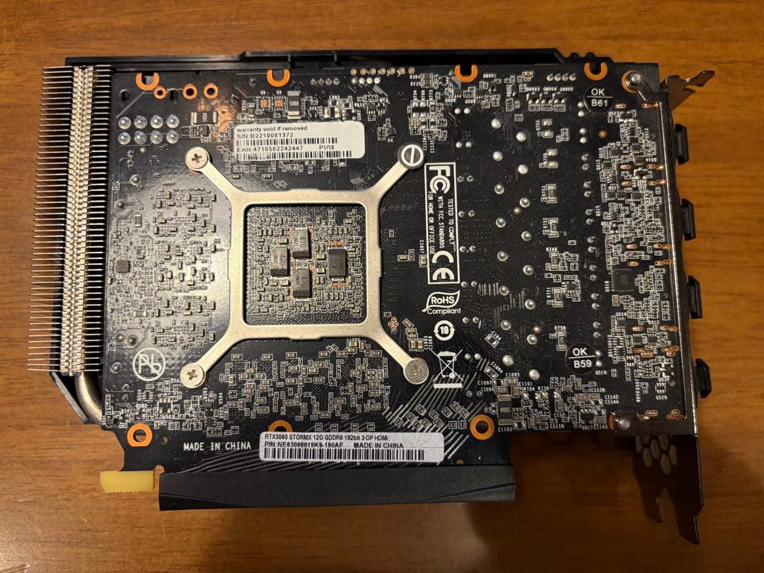 PALIT グラフィックボード RTX3060 シングルファン