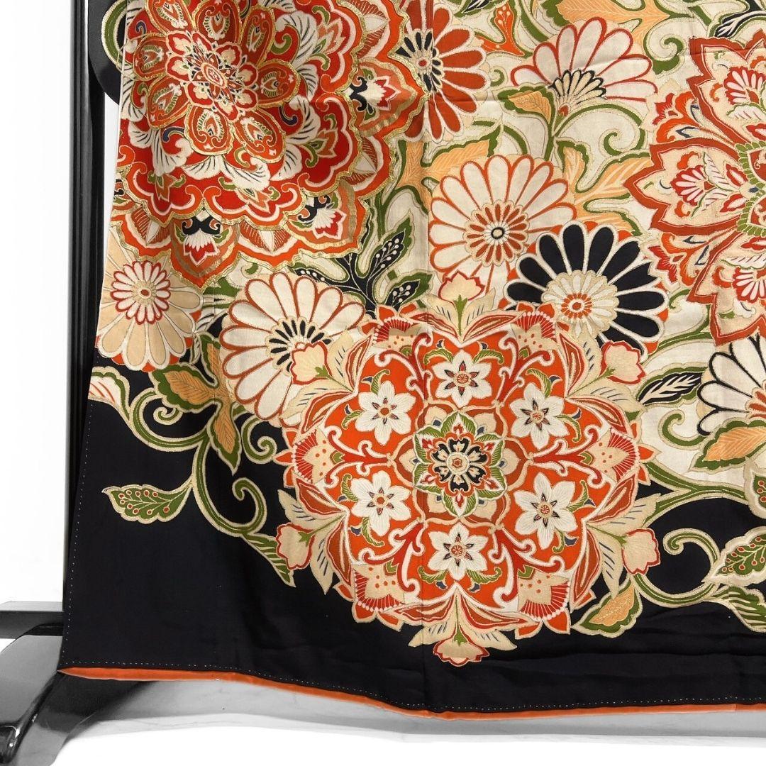振袖　アンティーク　金駒刺繍　金彩　華紋　成人式 晴れの日 着物 045a p