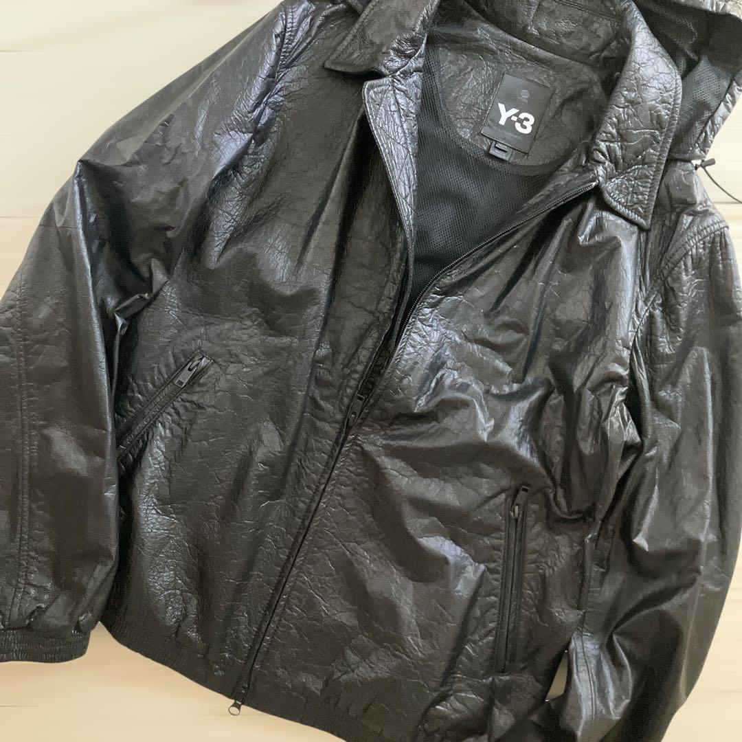 Y-3 ワイスリー ヨウジヤマモト 定価12万 レザージャケットフード パーカー