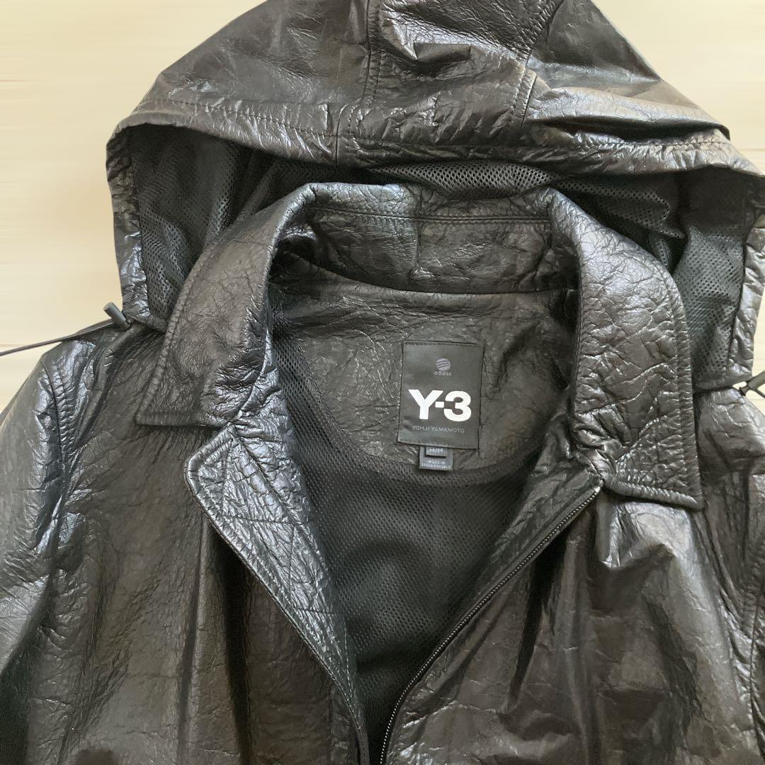 Y-3 ワイスリー ヨウジヤマモト 定価12万 レザージャケットフード パーカー