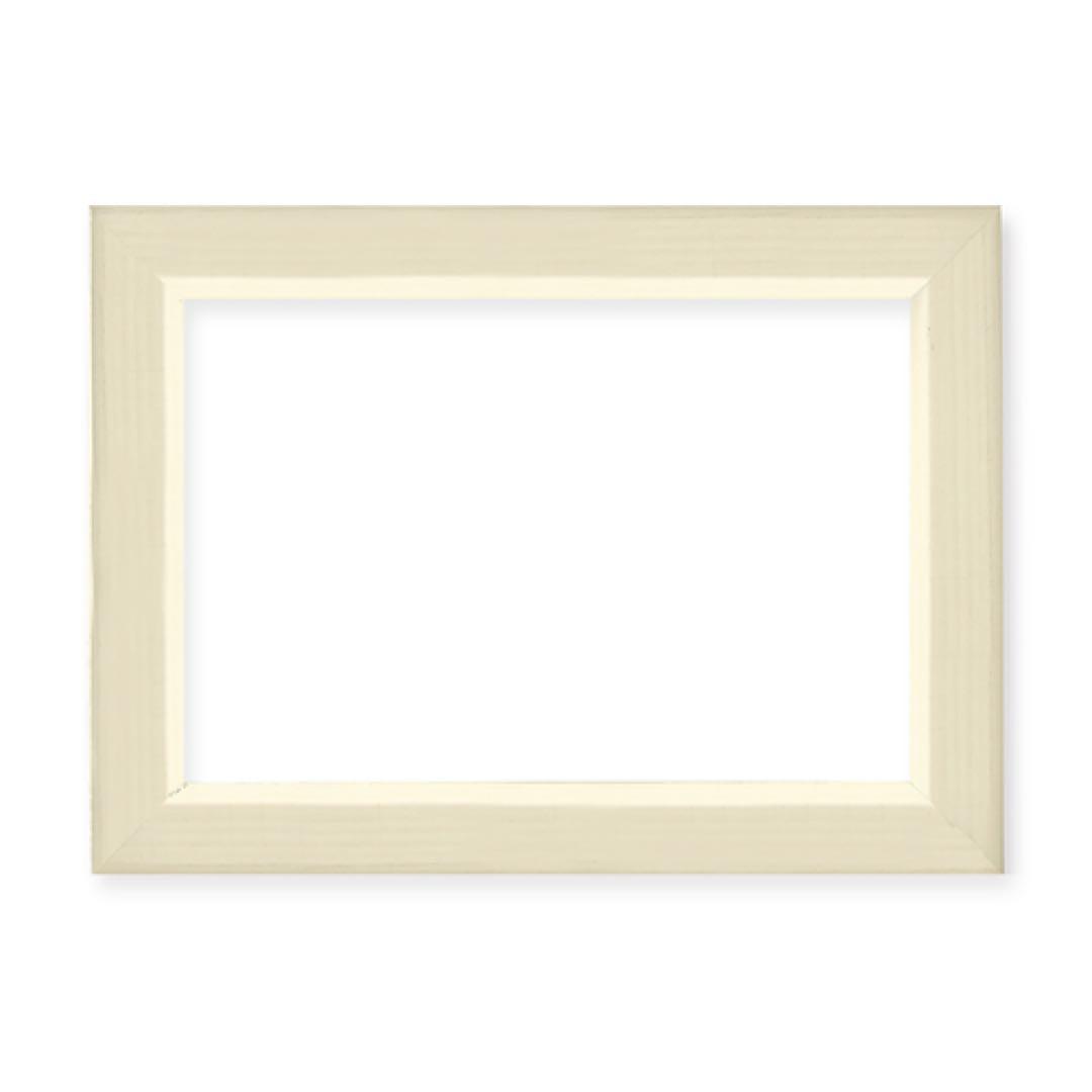 F40号用ウッドホワイト組み立て式フレーム　油彩額縁　仮