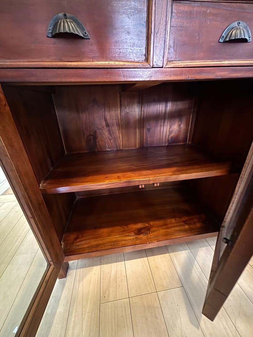 【値下げ】キャビネット リビング収納 本棚 食器棚 飾り棚 木製